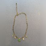 Lucky Charm Necklace Green accents, 5 Charms, gold‎ tone hardware, feels solid Photo 1