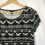 Ann Taylor  Black & White Lace Printed Peplum Short Sleeve Blouse S Photo 2