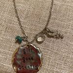 Charming Charlie Girl Gone Country silver tone necklace Faux Turquoise 18" Photo 2
