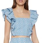 BCBGMAXAZRIA Ruffle Eyelet Top Photo 0