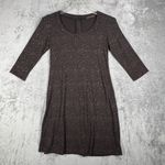 Cut Loose Dress Brown Floral Print 3/4 Sleeve Jersey Knit Office Casual Dress XS Photo 1