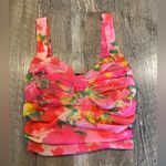 ZARA Sheer Floral Pink Bustier Tank Top Small Photo 0
