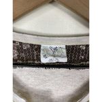 Free People Henley Thermal Top Beige Brown Sequin Lace Sz S Boho Y2K Waffle Knit Photo 5