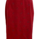 Burberry Vintage Wool Cashmere Angora Embroidered Pencil Skirt Red size 14 Photo 0