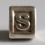 Pandora  Authentic 925 Ale Sterling Silver Triangle with “S” Charm. Photo 0
