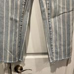 PacSun size 6 Striped Denim High Rise Straight Leg Distressed Hem Jeans Photo 4