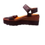 Aquatalia Black Leather Platform Wedge Sandals Size 7 Made in Italy Elevated Fit Photo 2