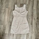 PacSun Lottie Moss plaid v neck mini autumn neutral dress Photo 1