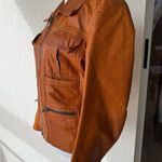 Vtg Women’s Moto 60’s 70’s Fitted Rustic Burnt Orange Leather Jacket Coat Size M Photo 1