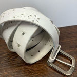Faded Glory  100%  white leather eyelet size large women's belt Photo 0