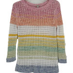 Talbots  Open Knit Sweater Rainbow Stripe Pullover Long Sleeve Cotton Size MP Photo 0