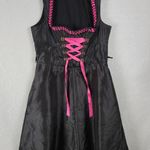 Landhaus Dress Size M Black Pink Rhinestone Rose Oktoberfest‎ Dirndl Corset Size M Photo 0