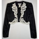 1990s Scott McClintock Black Jacquard Sheath Dress w/ Embroidered Bolero S Photo 5