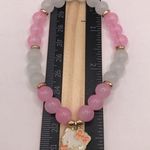 Hello Kitty Handmade Pink & White Glass Beaded  Angel Cupcake Charm Bracelet Photo 4