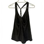 Wildfox “Just Live” Heather Gray Braided Racerback Tank Top, Small/Medium Photo 1