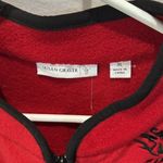 Susan Graver Susan Graver Embellished Fleece Vest XL Sleeveless Red Black Trim Photo 2