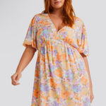 Billabong  Women's Dream Floral‎ Daisy Puff Sleeve Fit & Flare Mini Dress Size L Photo 0