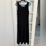 Soft Surroundings Black Scooped Neck Stretchy Pullover Maxi Dress Pockets Size S Photo 8