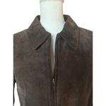 Relativity Suede Leather Full Zip Brown Collared Jacket Size XL Photo 3