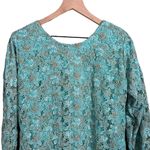   Vintage 60’s/70’s Mint Green Long Sleeve Floral Eyelet Ankle Length Dress Photo 1