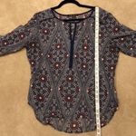 Como Black Boho Geometric Print 3/4 Sleeve Tunic Size PL Photo 7