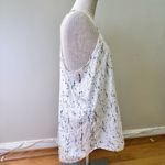 Eileen Fisher Silk Speckled Splatter Scoop Neck Tank Top Pocket Preppy Sz M Photo 3