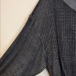 Free People south side v neck thermal top in dark grey waffle knit size medium Photo 3