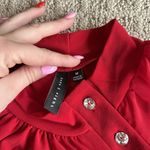 eight eight eight Zero 2 Eight Womens Medium M Red Long Sleeve Blouse High Neck 3/4 Sleeve Photo 3