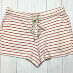 Aerie NWT Red and Ivory Striped Shorts Size Medium Photo 0