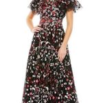 Mac Duggal  $798 EMBELLISHED BUTTERFLY TEA LENGTH A LINE DRESS 20323 Photo 0