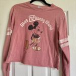 Disney Walt  World Mickey Mouse Cropped Long Sleeve ShirtPink size XS Photo 0