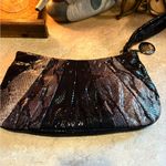 Nine West  Faux Python Snake Print Black Metallic Clutch Photo 0