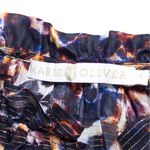 Marie Oliver Animal Print Metallic Stripe Short Sleeve Blouse Black Orange Small Photo 5