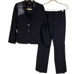 American Vintage Vintage 90s Black Faux Leather 2-Piece Pantsuit 6/8 Corpcore Photo 0