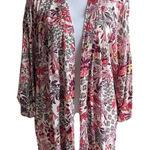 Knox Rose  Women Wrap XL/2X‎ Pink Floral Open Front Cottage Grandma Boho Festival Photo 0
