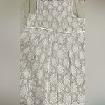 Apt. 9 Women’s Dress 👗 Fit & Flare White Lace Sleeveless 2X Nude lining Satin Belt Tie Photo 5