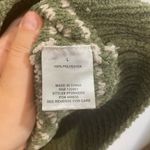 Pink Rose  Green and White Women's Sweater sz Large Photo 2