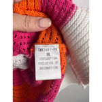 THML Women's Knit Top Size M White Orange Pink Striped Sleeveless Photo 4