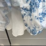 SheIn  Mod 2XL Curve‎ Blue White Puff Sleeve Above Knee Front Tie Boho Sundress Photo 8