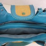 Cole Haan Womens Shoulder Bag One Size Brown Blue Basket Woven Photo 3