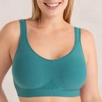 Truekind Daily Comfort Wirefree Shaper Bra Teal XL Seamless Support Green Photo 0