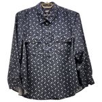 Lands' End  Paisley Button Up Shirt Blue 2X Photo 0