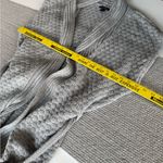 Lands’ End Light Gray Shaker Knit Shawl Collar Sleeveless Belted Sweater Vest L Size L Photo 6