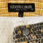 Roberto Cavalli Vintage  Snake Print Skirt Size L Yellow Black Gold Glittery Photo 1