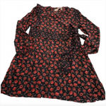 No.21 Dress Womens 6 IT 42 Black Red Lollipop Print Silk Ruffle Long Sleeve Photo 1