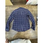 Frank & Eileen Barry Button Up Blue Plaid Shirt Size Large Women's Tailored Photo 7