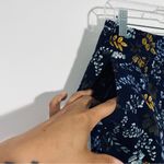 Talbots Navy Floral Cotton Corduroy A-Line Skirt Size 2 Photo 3