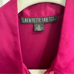 Lafayette 148 New York 100% silk ruffle blouse in fuschia pink EUC Size 6 Photo 4