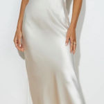 Hello Molly NWT  Champagne Satin Strapless Dress size 2 Photo 0