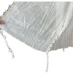 Women's Scarf Sheer Ecru White Lightweight Pom Tassel Photo 3